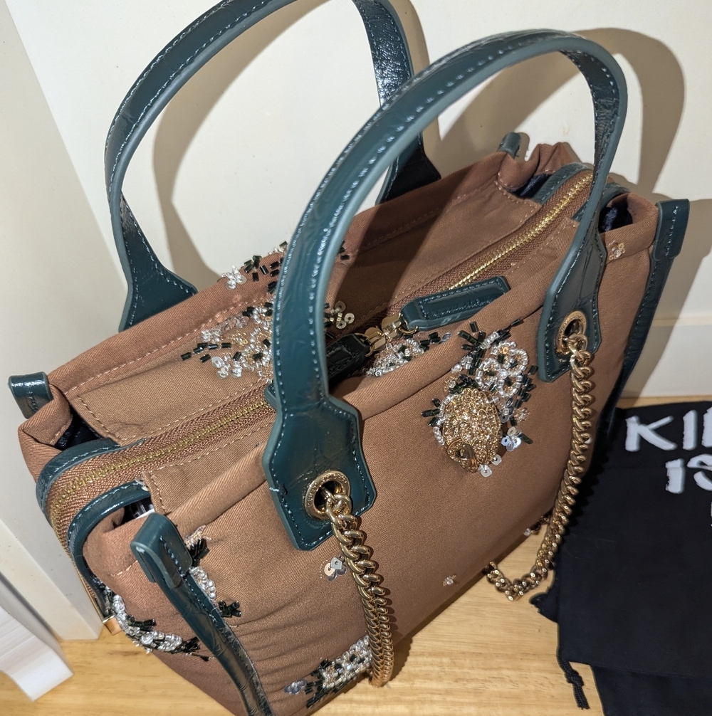 Kurt Geiger NWT Brown and Green Tote - Picture 7 of 11